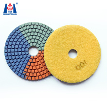 Wet Type Three Colors Ceramic Resin Polishing Pads For Marble Granite